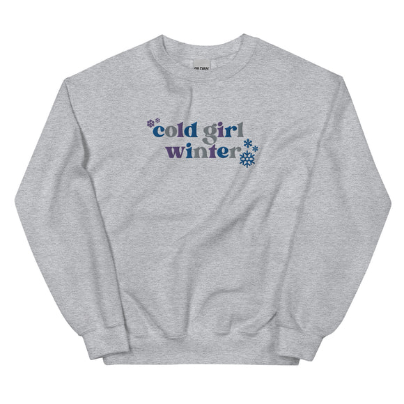 Embroidered Cold Girl Winter Crewneck