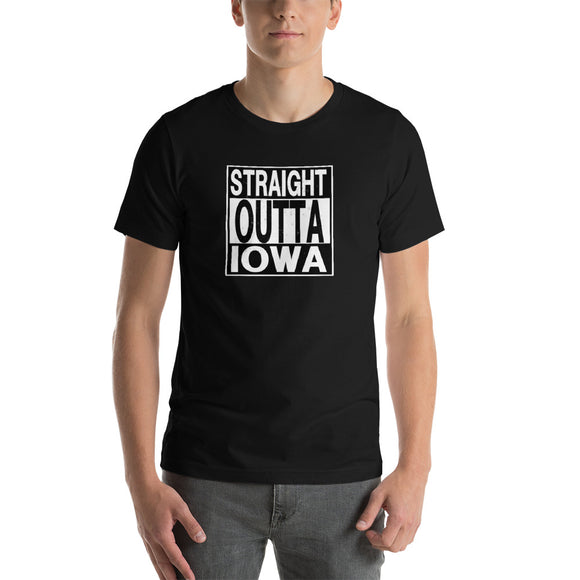Straight Outta Iowa Short-Sleeve T-Shirt, , Iowa, Iowa Chill, lifestyle, shirt, Tee - Iowa Chill