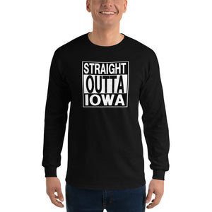 Straight Outta Iowa Long Sleeve T-Shirt, , Iowa, Iowa Chill, lifestyle, shirt - Iowa Chill