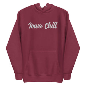 Iowa Chill Embroidered Text Comfort Hoodie